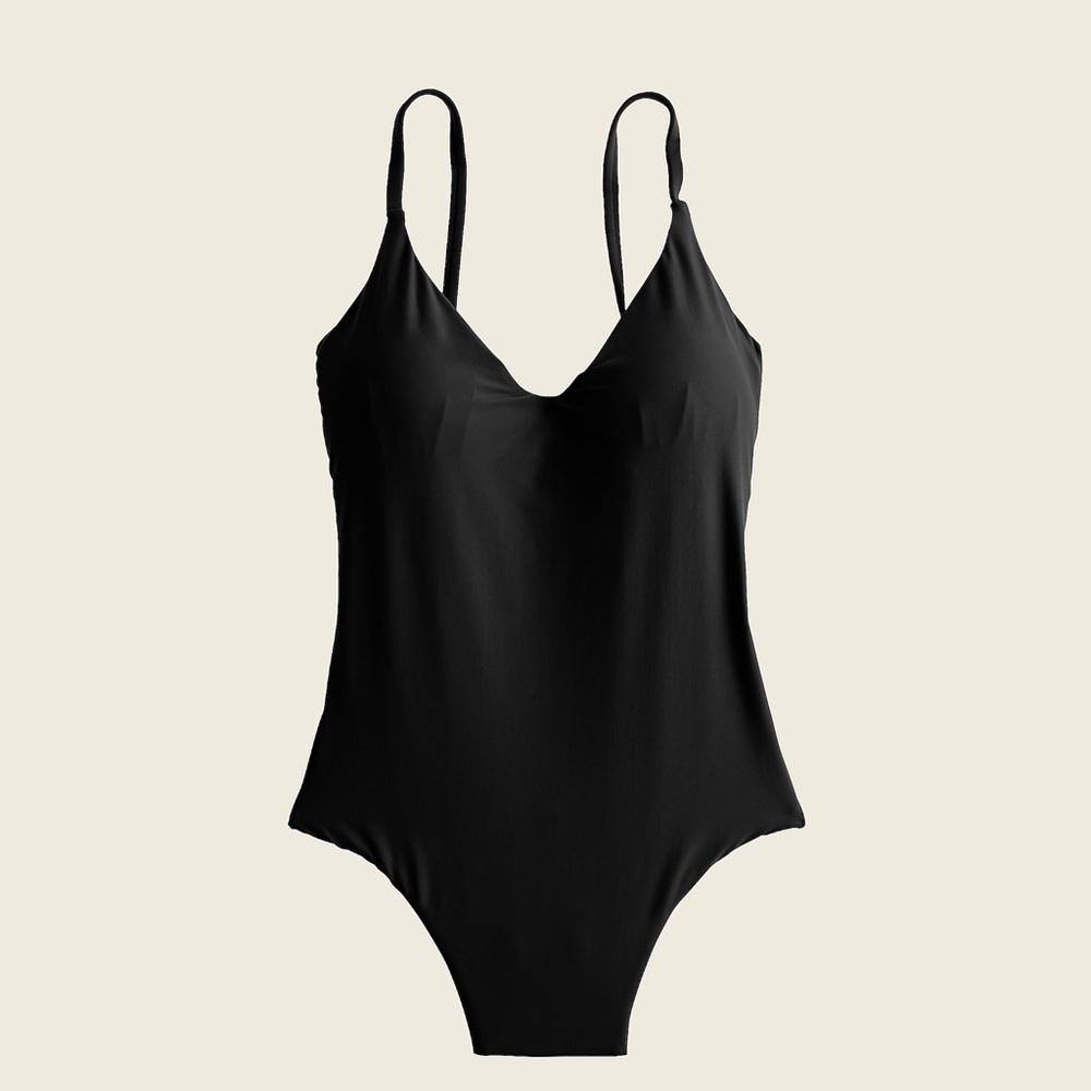 J Crew Rounded V-neck one-piece swimsuit